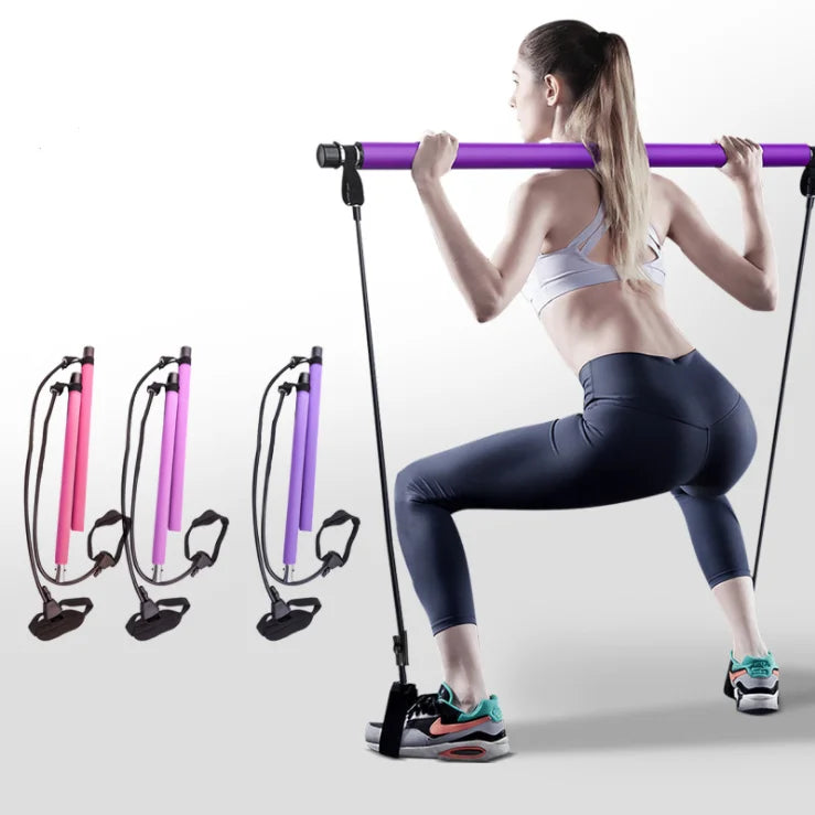 Wholesale Adjustable Pilates Exercise Stick Toning bar Pilates bar Kit with Resistance Band