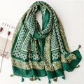 Soft Linen Cotton Scarf Shawls Fashion Temperament Luxury Premium Women Long Spotted Leopard Print Winter Warm Tassel Scarves