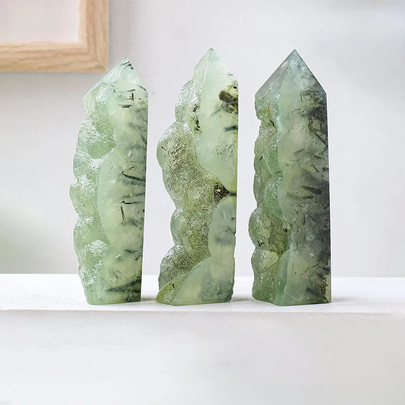 Factory Price Single Point Crystal Tower Natural Gemstone Healing Grape Agate Four Sides Other Crystal Crafts