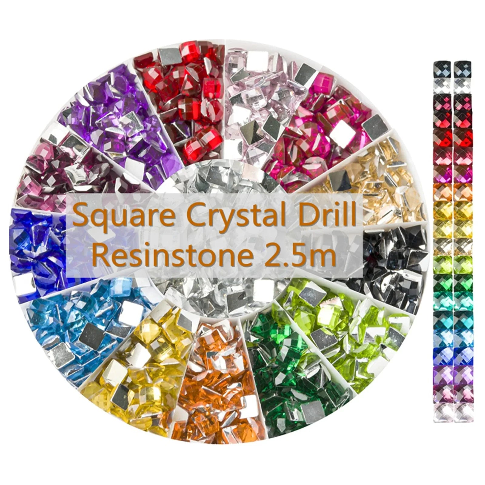 R-06 Shiny Resinstone Diamond Art Painting Beads 2.5mm Sparkling Mosaic Art Square Crystal Drills