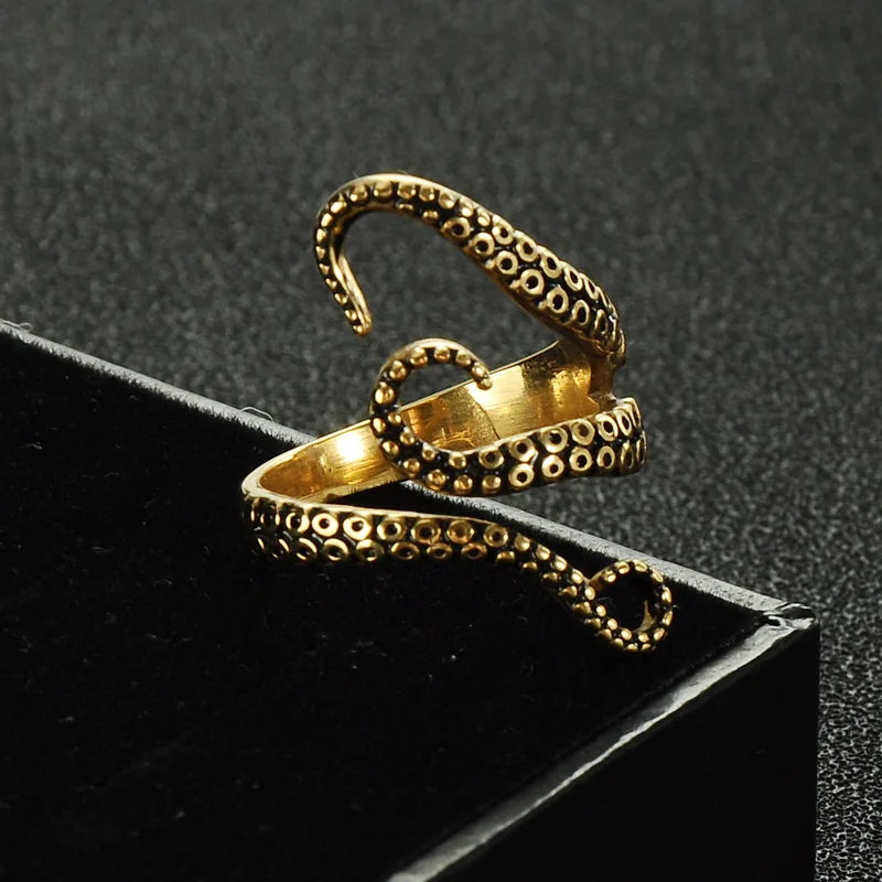 GT Hot Selling Ring Stainless Steel Fashion 18k Gold Stainless Steel Rings Adjustable Fashion Octopus Ring