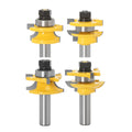 2pcs 1/2 12mm Shank 3 Tooth Cabinet Door Frame Panel Nail Side R Finger Joint Tongue and Groove Router Bit Carpentry Cutting Set