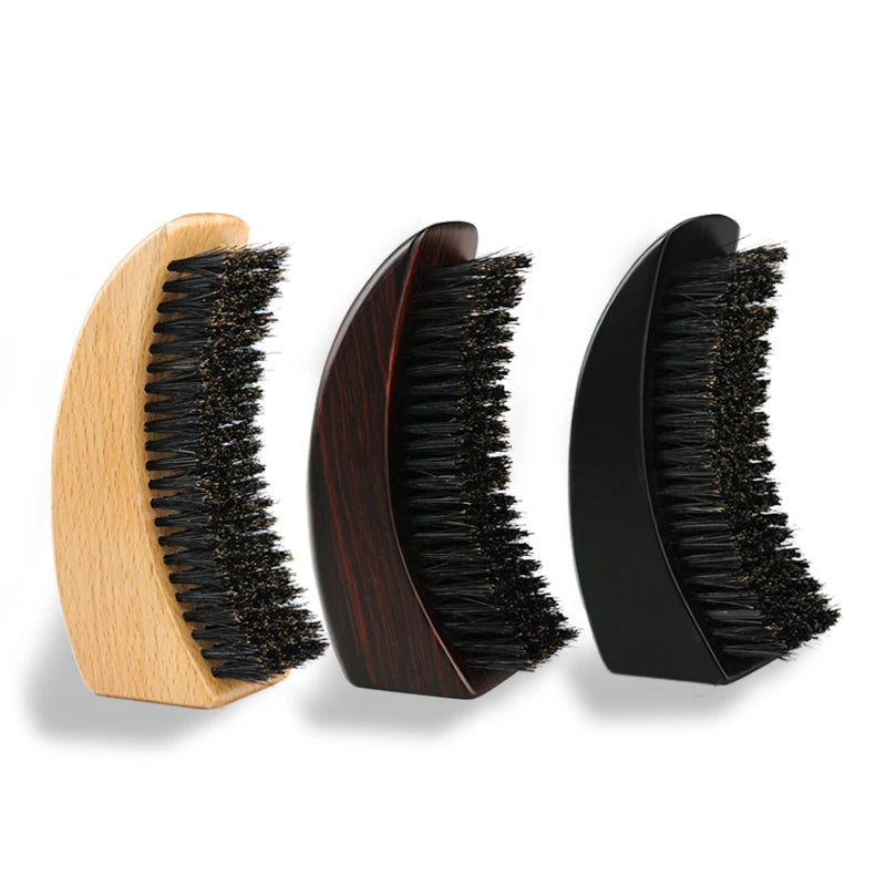 Africa Fashion New Arrival Men's Styling Beard Brush Wood Wave Boar Bristle Brush for Care