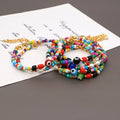 Bohemian Beach Rainbow Glass Seed Beads Bracelet Jewelry Evil Eye Beaded Bracelet Women