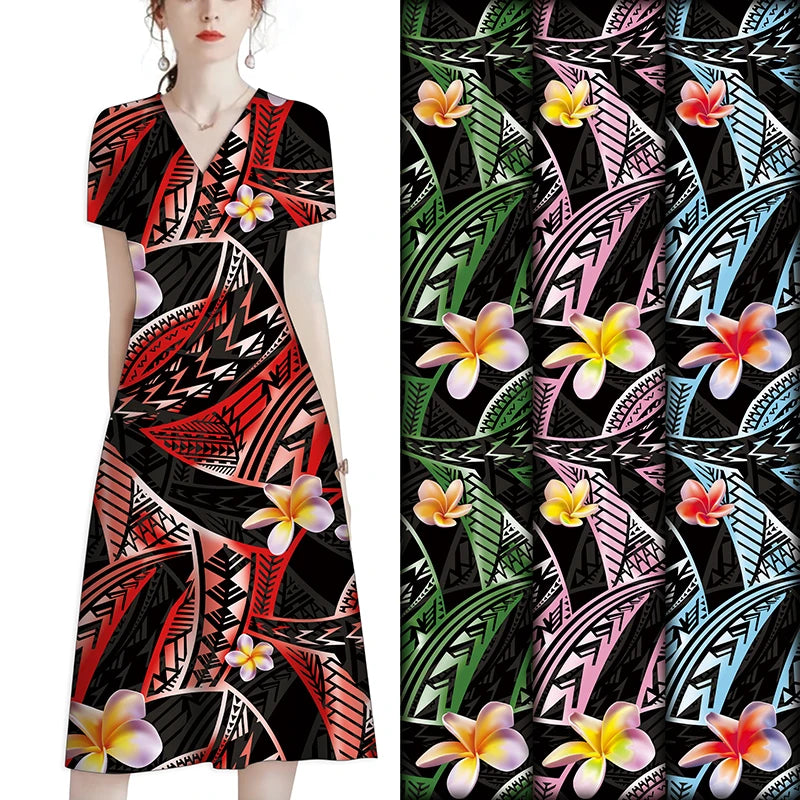 Beach Printed Fabric 45 Count Artificial Cotton Viscose Rayon Printed Fabric Dress Pajama Clothing