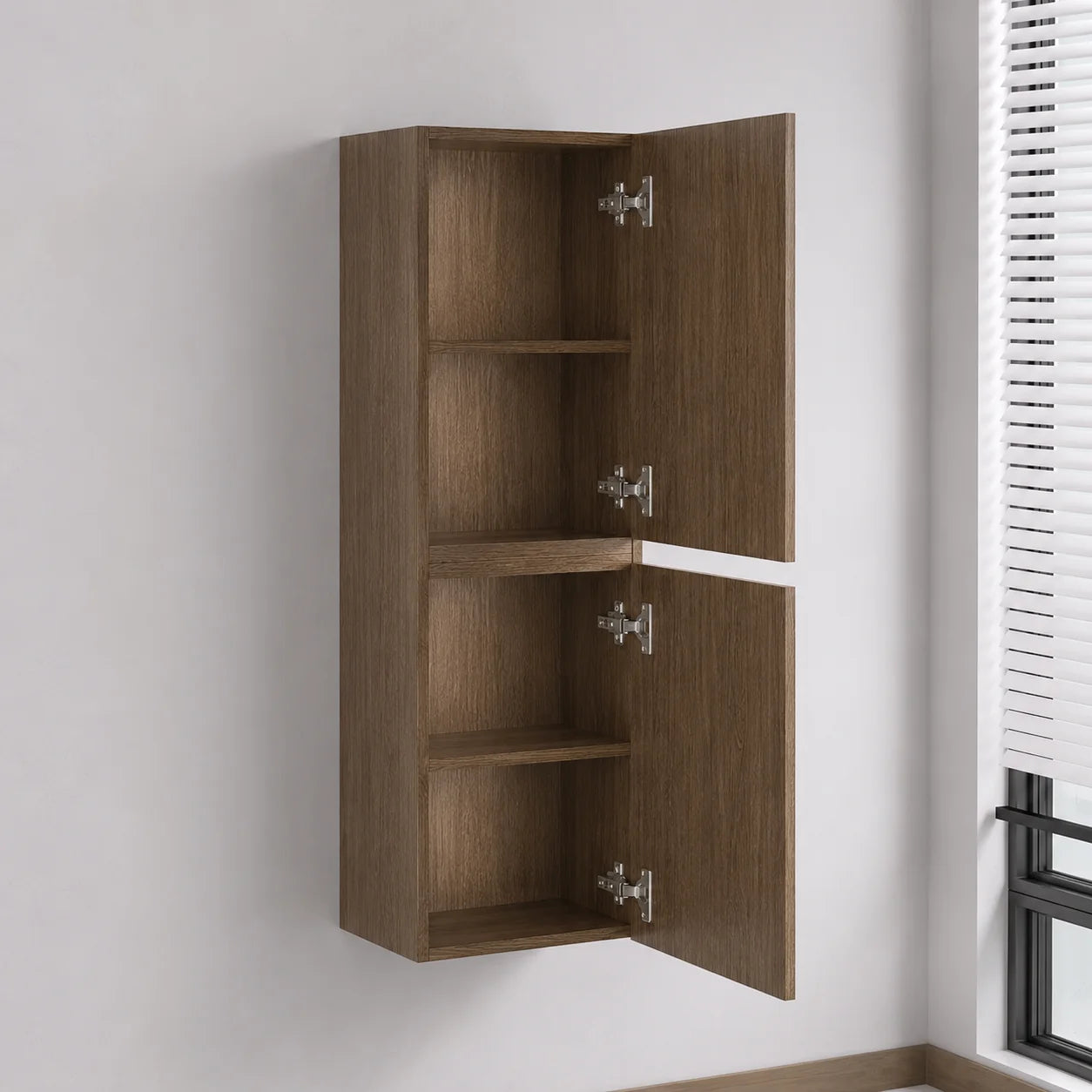 Custom Size Popular Plywood Bathroom Storage Side Cabinet Modern Wall Mounted MDF Vanity with Mirror Floating Side Vanity Design