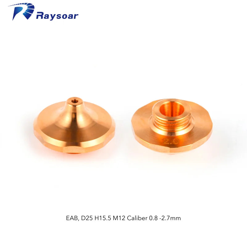 Raysoar Fiber Laser Cutting Nozzle EAB D25 H15.5 M12 Caliber 0.8 -2.7mm Fiber Laser  Nozzle 1373324 for Trmupf