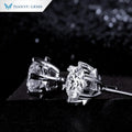 Tianyu 5mm 6.5mm Women's Flower Earrings Set Wholesale 1 Carat Moissanite 6 Prong Sterling 925 Silver Stud Earrings for Women