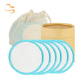 Chemical Free 8cm Round Bamboo Cotton Makeup Remover Pads Laundry Bag Set Reusable Organic Cotton Facial Wipe
