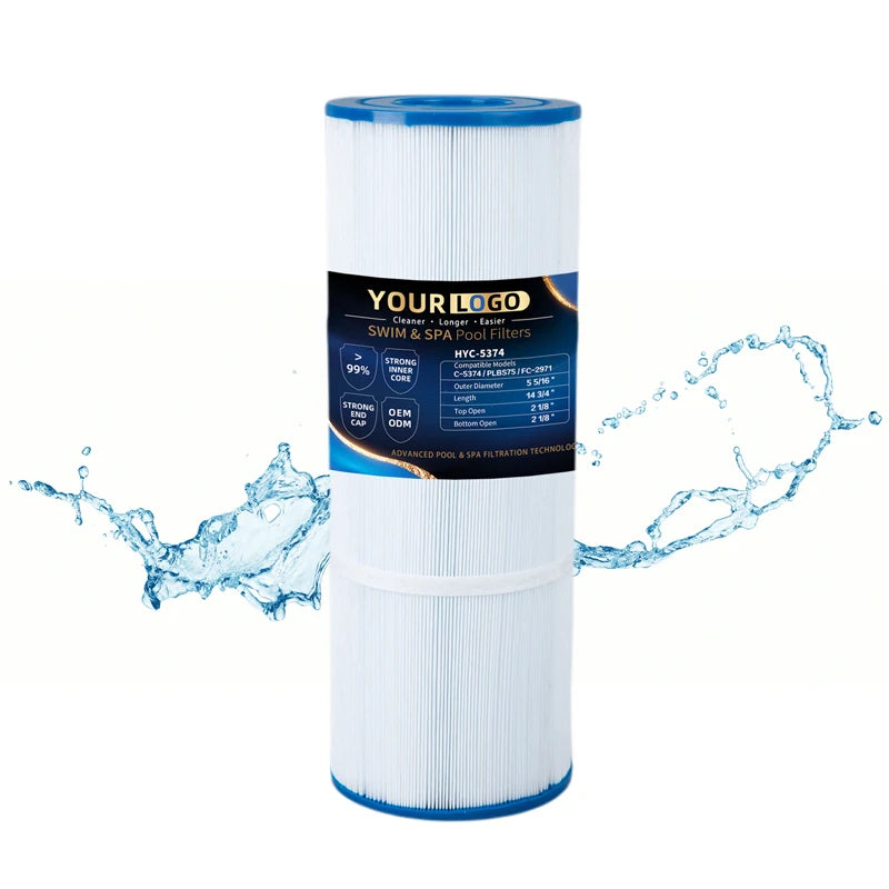 HeeYoo Swimming Pool Filter Compatible 6CH-940/PWW50P3/FC-0359 5/8 ft Cartridge PET+PU Material Blue+White 50-200 Sqft NSF
