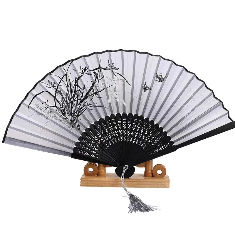 Custom Printed Logo Bamboo Hand Customized Held Folding Fan Tourist Souvenir