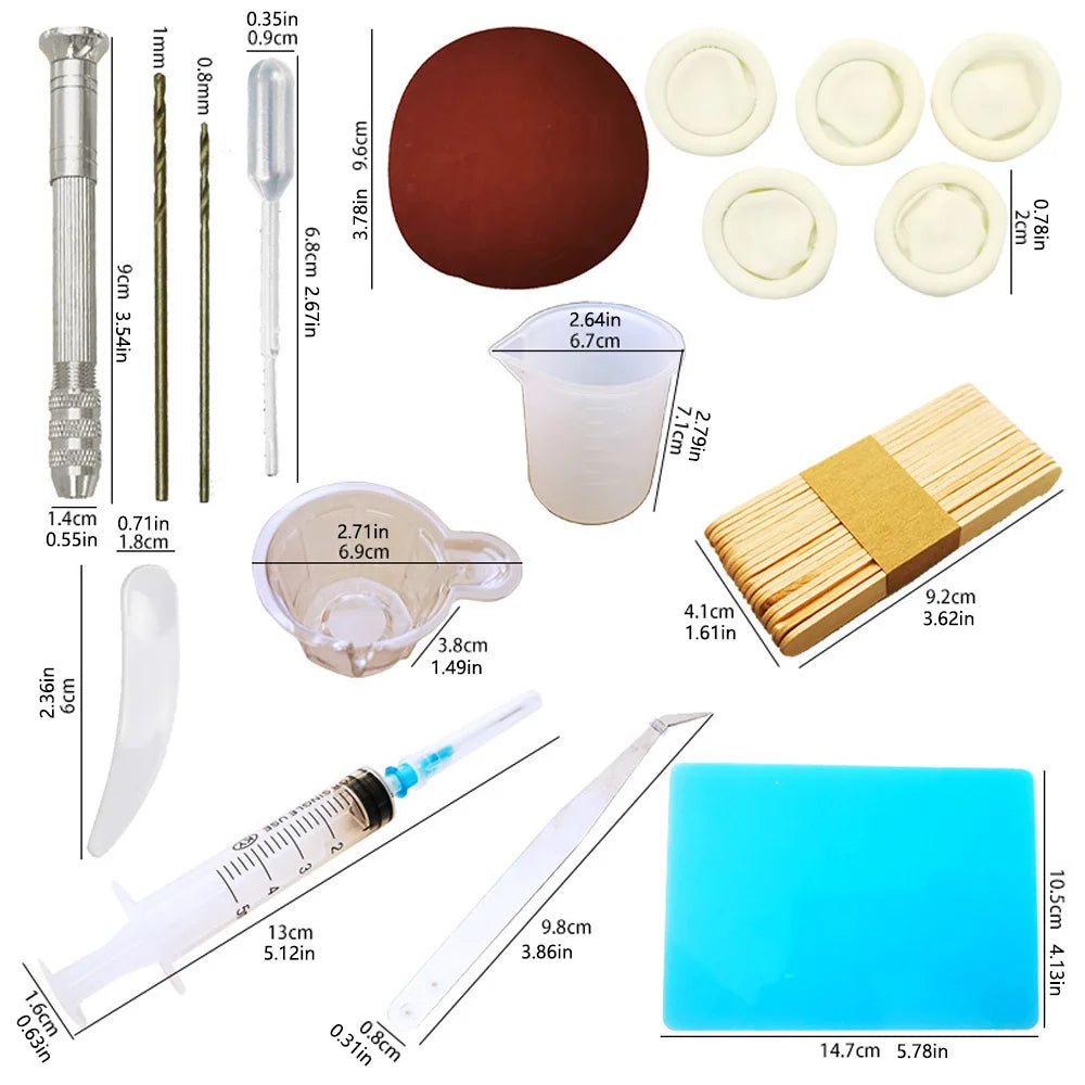 TIMESRUI Complete Art Tool Kit for Resin Crafts - Droppers Mixing Sticks Silicone Cups & Sand Pads Ideal for DIY Art & Epoxy