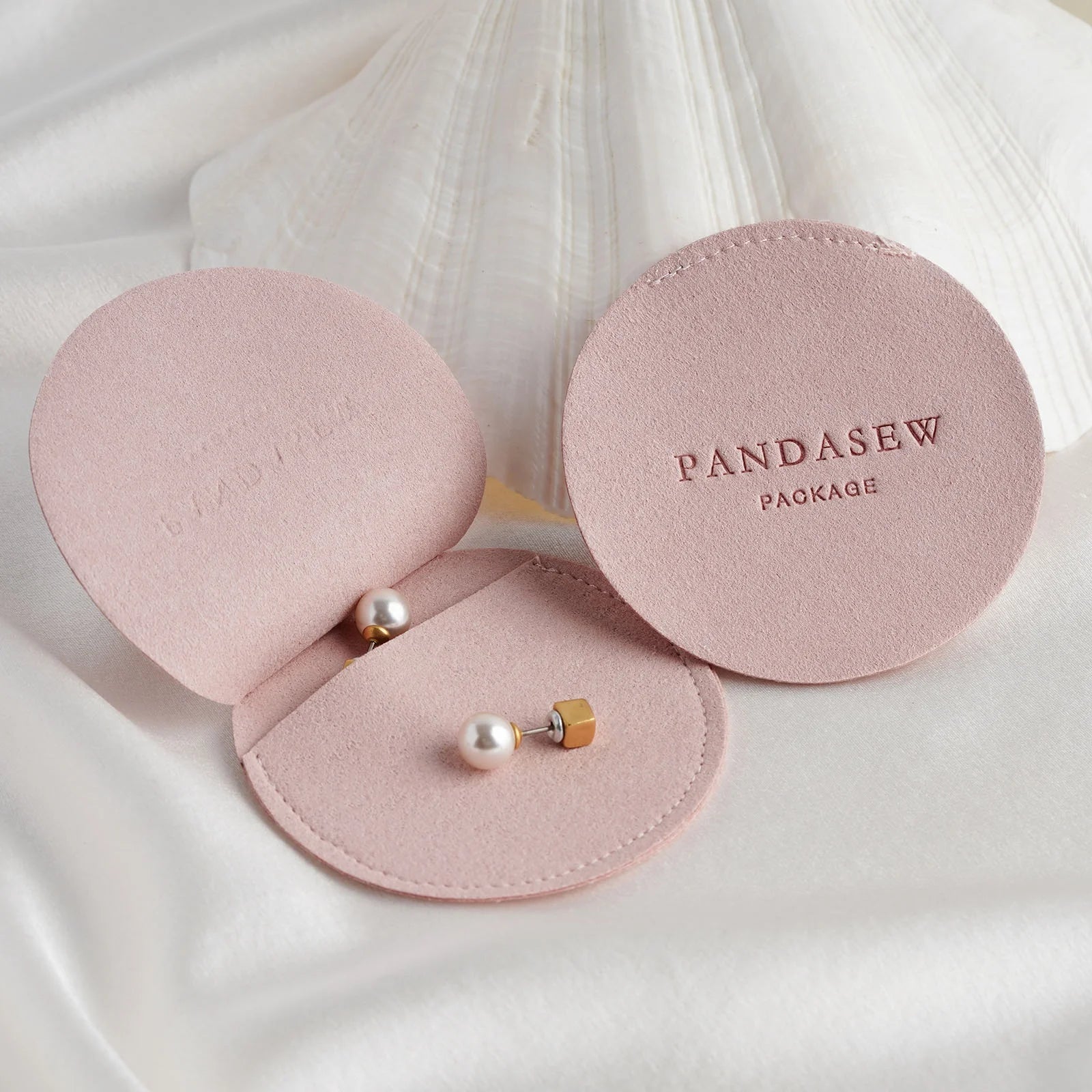 PandaSew Custom Logo Luxury Microfiber Jewelry Pouch Gift Rings Earrings Necklace Cosmetic Jewelry Packaging Bags