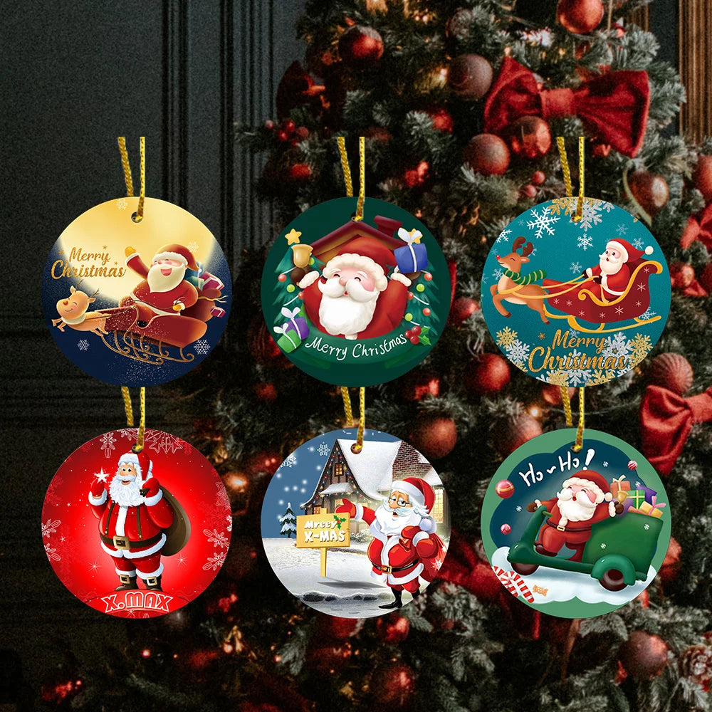 Christmas Gift Customize Ceramic Ornaments Decoration Blank Custom Home Pendant Ceramic Hanging Christmas Tree Ornament