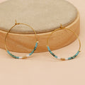 Go2boho Summer Jewelry for Women Miyuki Glass Bead Hoop Earrings Gold Plated Adjustable Bohemian Style