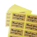 120pcs Per Pack Rectangle Bow Pattern Thank You Kraft Paper Sealing Sticker for Handmade Products Package Label