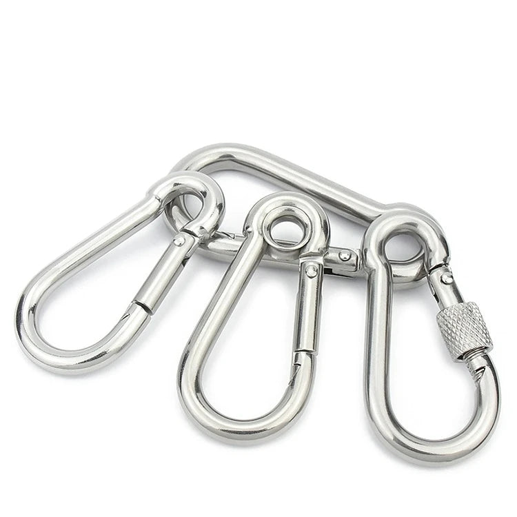 Customized Stainless Steel Carabiner Snap Hook with Eyelet Gourd Spring Hook and Security Buckle for Mining and Heavy Industry