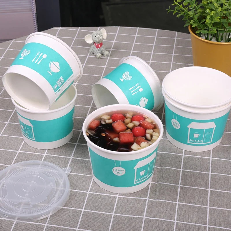 Disposable Paper Bowl Yogurt Cup Eco Friendly Food Grade Salad Bowl
