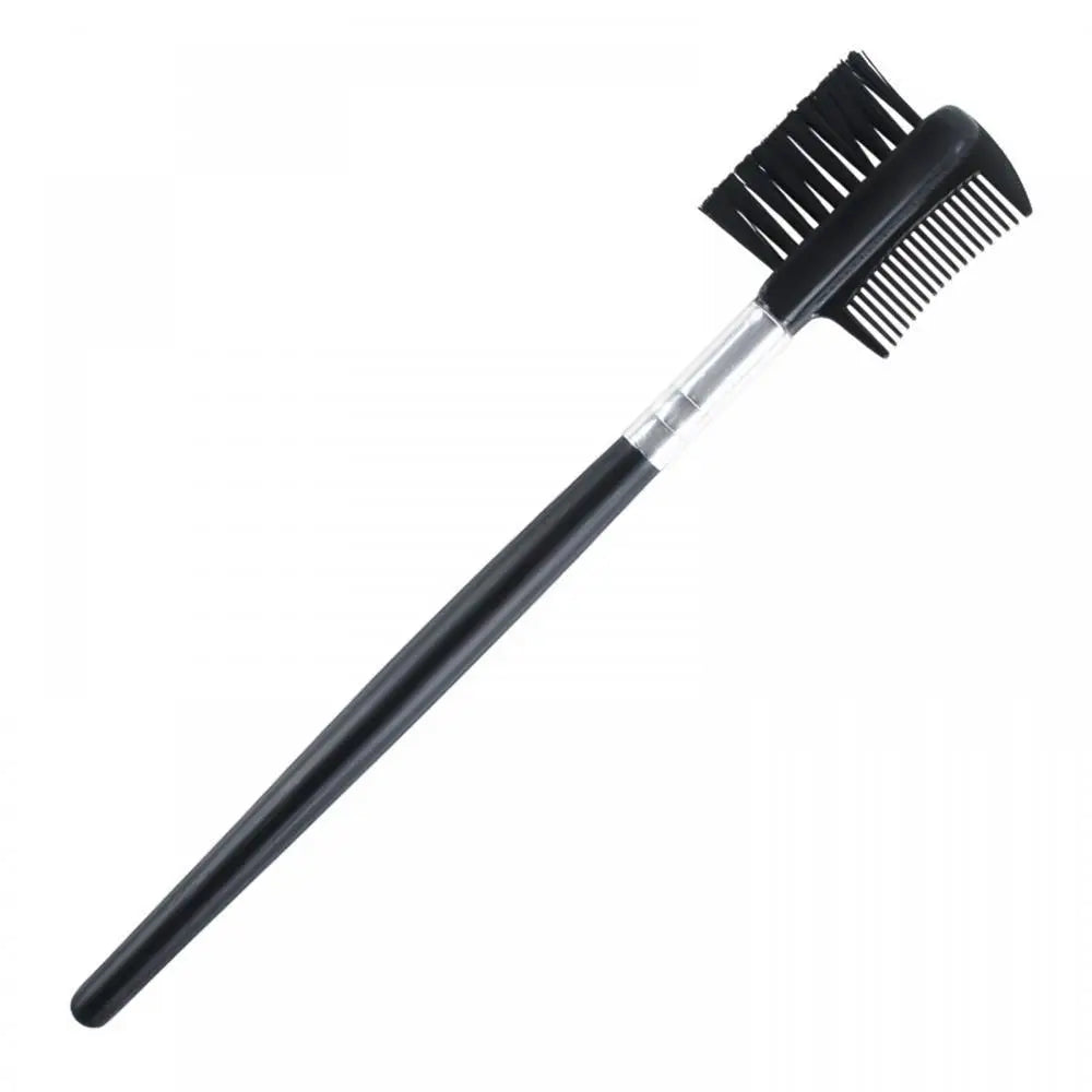 Private Label Mini 14cm Black Plastic Eyebrow Comb Custom Logo Makeup Applicator Eye Brow Comb Brush for Nail Use