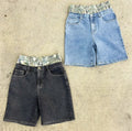 High Quality Custom Streetwear Men's Denim Shorts Jean Shorts  High Baggy Oversize with Double Waisted Belt Plain Blank Design