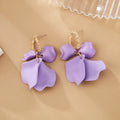 Silver Needle Colorful Petal Earrings French Art Retro Atmosphere Earrings Fashion Design High Grade Earrings Wholesale Girl