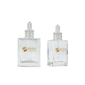 New All Clear Transparent Glass Hair Oil Skincare Packaging Serum Bottle Set-50ml 30ml 100ml Sizes Square Quality Dropper Bottle