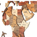 Wooden World Map Puzzle 3D Solid Wood Wall Decor Home Wall Hanging World Map Art for Living Room Office