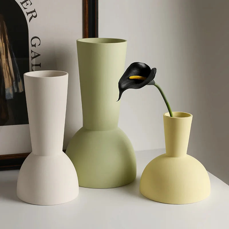 Handmade Modern-Day Coastal Porcelain Vase Cute Korean Flower Arrangement Ornaments Ceramic Home Living Room Model for