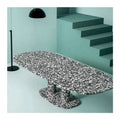 Luxury Nordic Modern Coffee Table Terrazzo White and Black Color Oval Shape Terrazzo Table Oval Marble Dining Table