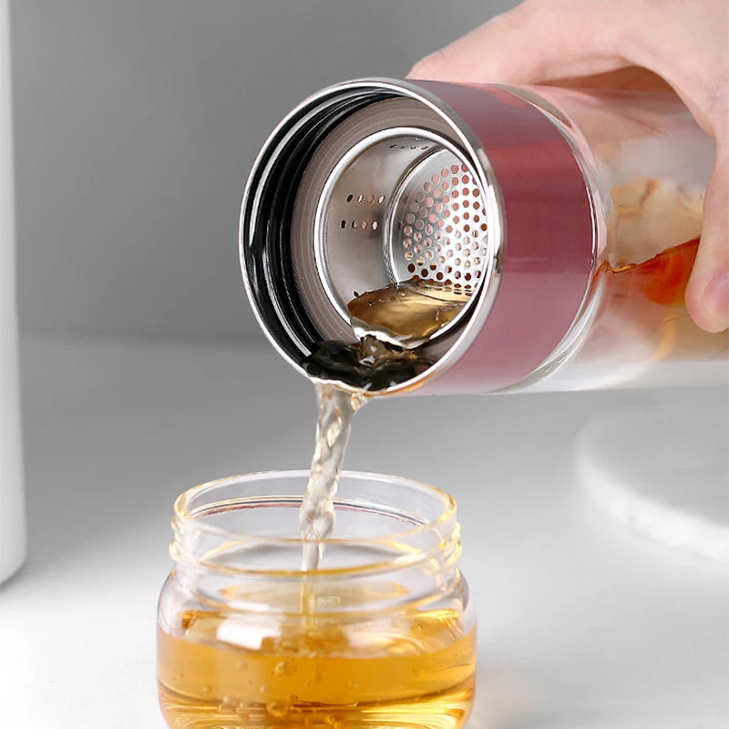 Shenzhen Ported Double Wall Glass Water Bottle with Tea Infuser Minimalist Design 250ml Eco-Friendly for Parties & Outdoor Use