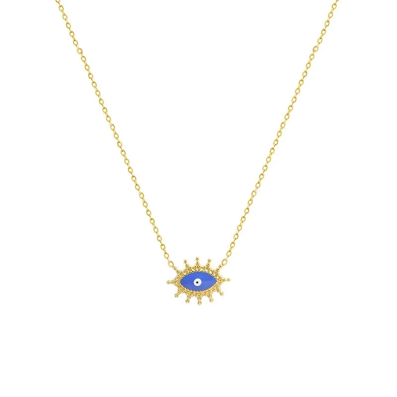 Latest Fashion Devil Eye Clavicle Delicate and Minimalist Stainless Steel Zircon Necklace