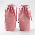 Customized Embroidered Velvet Hair Bags for Wig Round Bottom Velvet Drawstring Hair Dust Cosmetic Bag
