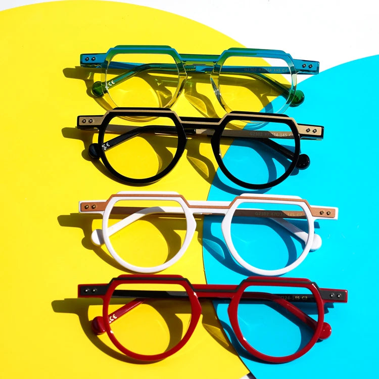 Finione High Fashion Elegant Men Round Frame Optical Eyeglasses Men