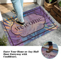 Front Door Mat Welcome Mats with PVC Spinning Fall Doormat Anti Slip Backing Outdoor Porch Decor Entrance Shoe Boot Mat