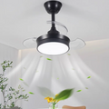 Modern Black Bedroom Ceiling Chandelier Fan Wholesale 22'' Led Ceiling Fans with Light Remote Control
