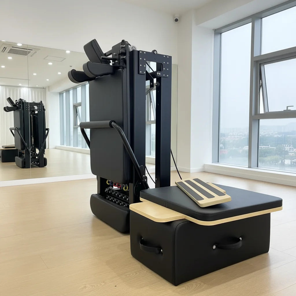 Alloy Body Building Portable White Foldable Pilates Reformer Custom logo Reformer Pilates Machine Foldable for Home Users MegaBDM