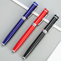 Business Gift High End Classic Black Metal Roller Ball Pen with Silm Gel Rolling Ball Refill Waterproof Ink Fine Tip