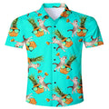 New Fashion Men's Shirts Full Sublimation Hawaiian Shirts Button up Floral Polyester Quick Dry Men Short Sleeves Shirts