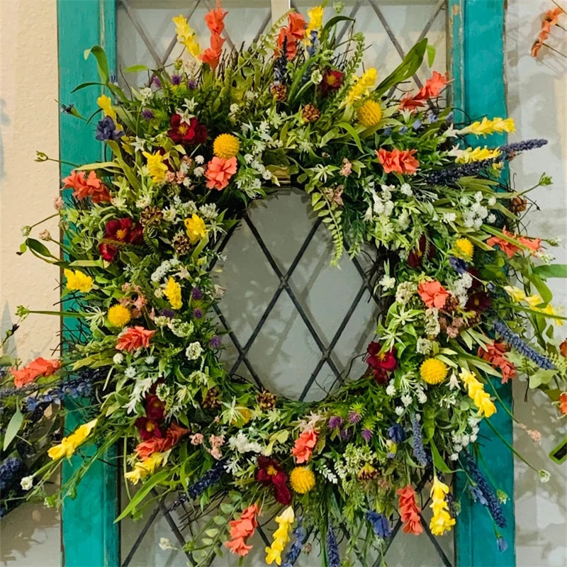 New Flower Wreath Texas Wildflower Garland for Front Door Home Decoration