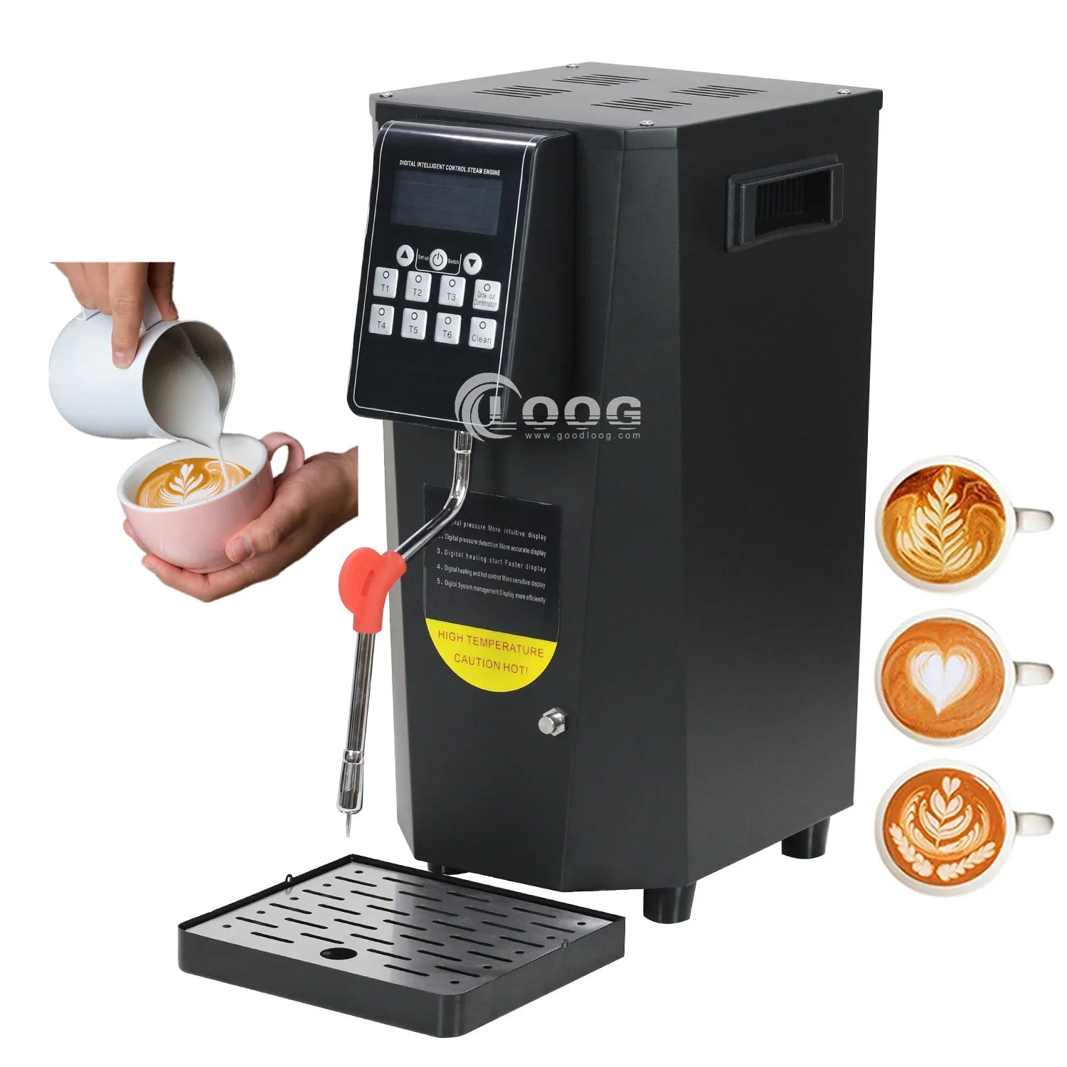 CE Standard Commercial Automatic 5L Coffee Milk Steamer Factory Price 110V 220V Electric Digital Steam Milk Frother Machine