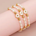 Go2boho Freshwater Pearl Gold Bead Enamel Heart Cross Star Bracelets for Women Friendship Boho Jewelry Fashion Popular in Summer
