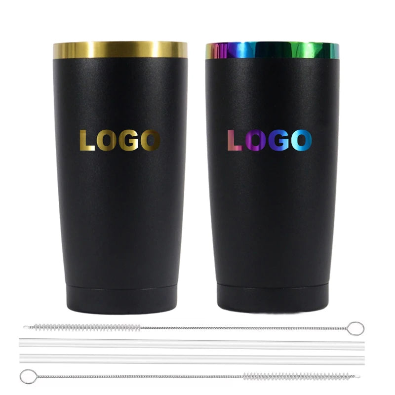 Custom logo 20oz 20 oz Stainless Steel Travel Coffee Mug Double Wall Regular Vacuum Powder Coated Insulated Tumbler with Lid