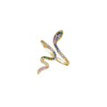 Hot Sale 925 Sterling Silver Micro-inlaid Colorful rainbow Zircon Snake Shaped  Adjustable Women Ring