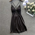 High Quality Silky Nighty Lace Sexy Backless One Piece Nightgowns Silk Satin Feeling Nightdress Sleepwear for Women