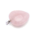 Natural Rose Quartz Heart Healing Crystal Pendant Polished Love Energy Pink Crystal Heart Charm Spiritual Feng Shui Jewelry Gift
