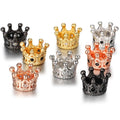 5pcs/Bag 7x9mm Micro Pave Cubic Zirconia Spacer Beads Crown Shape Copper Metal Beads for Jewelry Making DIY