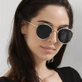 Net Red with Sunglasses Fashion Small Frame Korean Ins Retro Fashion Sunshade Mirror Personality Street Shot