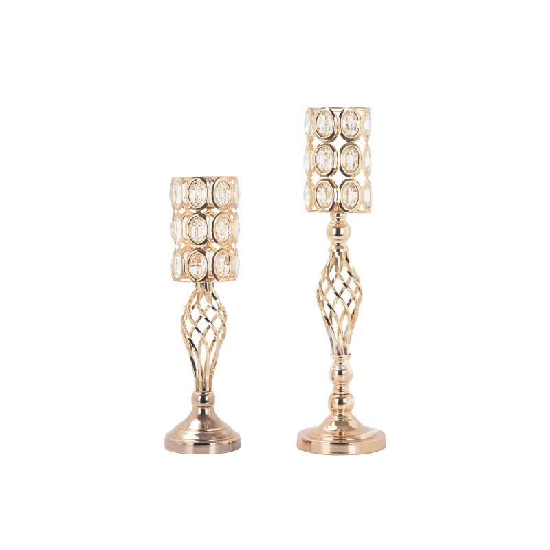 NEW Wedding Centerpieces for Tables Silver Metal Diamond Crystal Wedding Flower Stand Centerpiece Vases for Party Home Decor