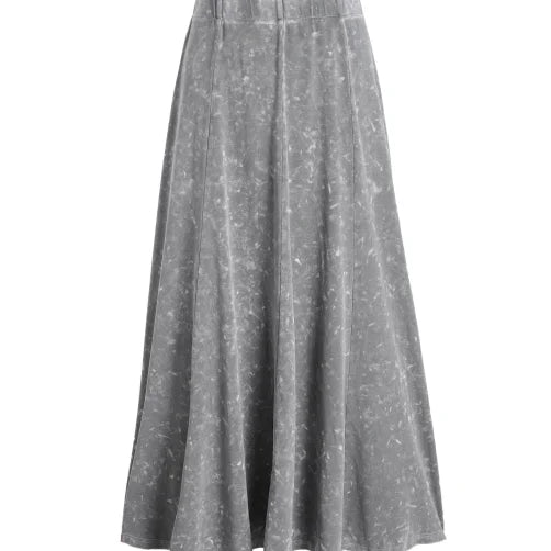 High Quality  spring autumn Women skirt Long A line snow wash Demin Skirts Casual  Customs long Skirt Anti pilling Anti shrunk