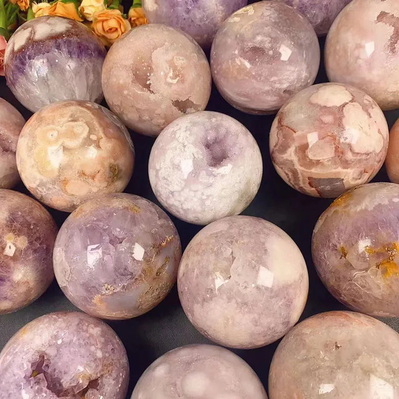 Wholesale High Quality Pink Amethyst Flower Druzy Sphere Healing Crystal Quartz Fengshui Ball for Decoration